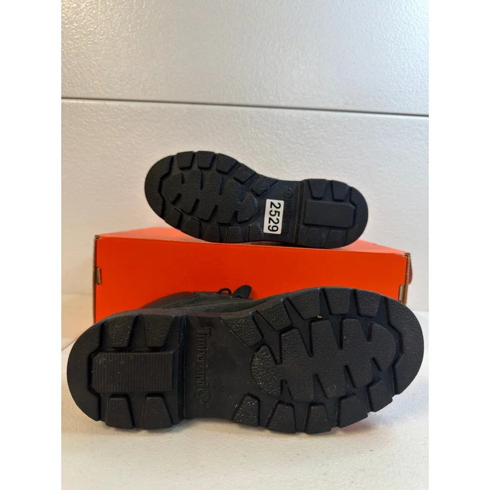 Timberland Kids Premium 6 Inch Waterproof Boots Black Nubuck 4Y #2529