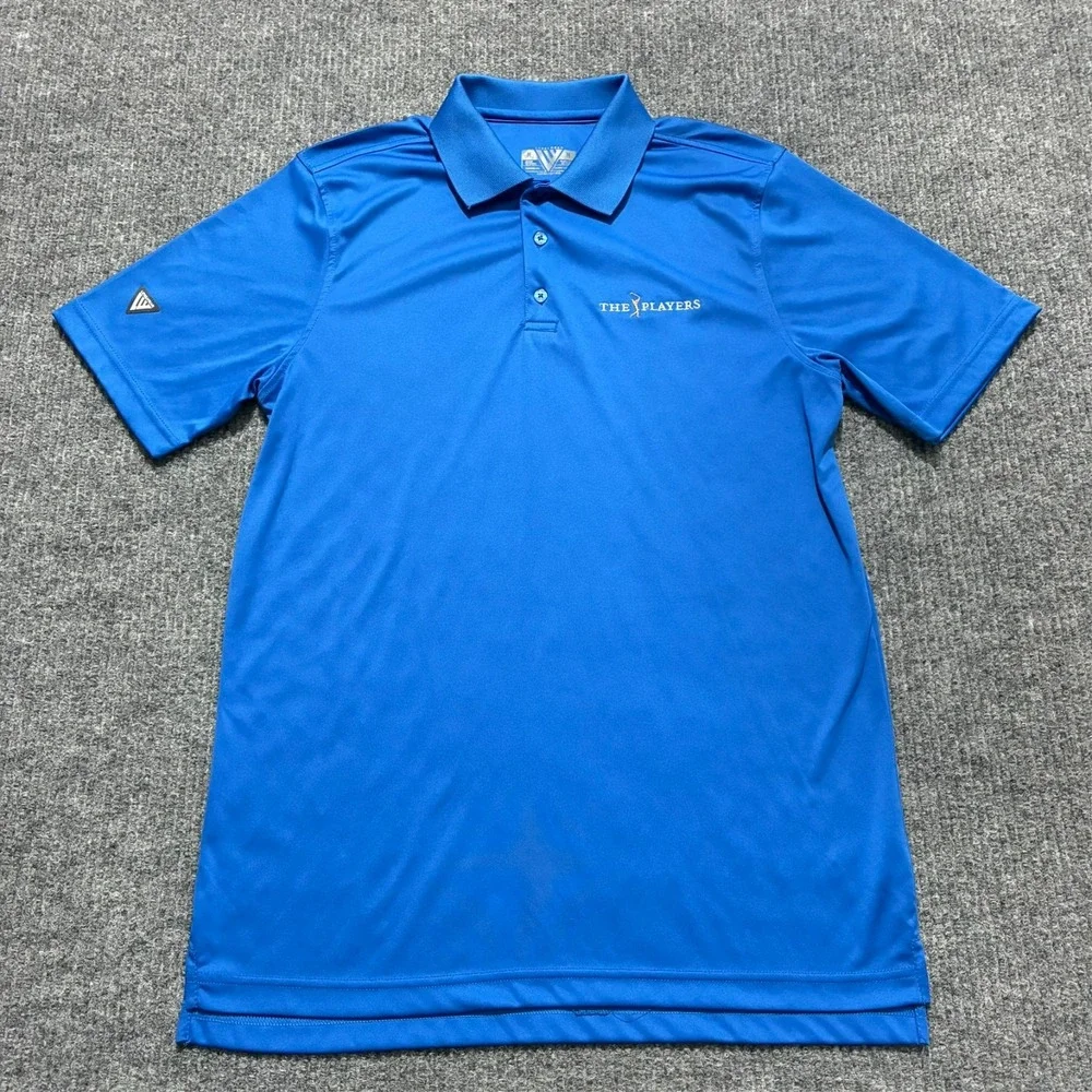 Levelwear The Players Mens Polo Shirt Size M Blue Modern Fit Short Sleeve‎