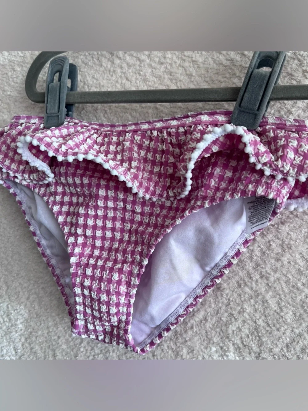 Janie And Jack Two Piece Bikini Set Seersucker Purple White‎ Bathing Suit Size 8