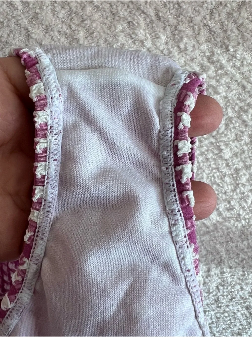 Janie And Jack Two Piece Bikini Set Seersucker Purple White‎ Bathing Suit Size 8