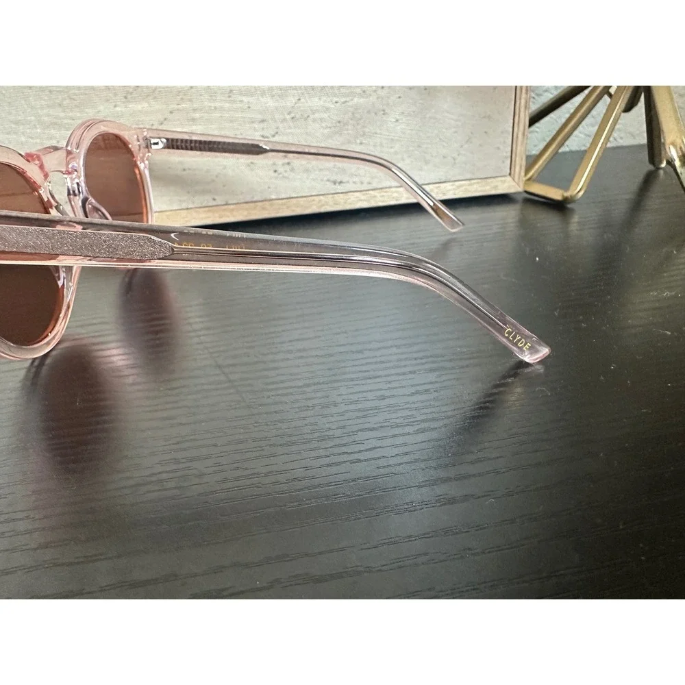 Bonnie Clyde Hill Sunglasses Pink Translucent Round Frame 50 22 145