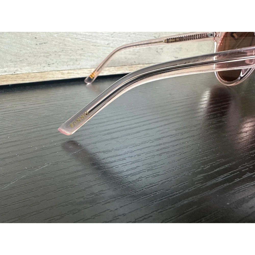 Bonnie Clyde Hill Sunglasses Pink Translucent Round Frame 50 22 145