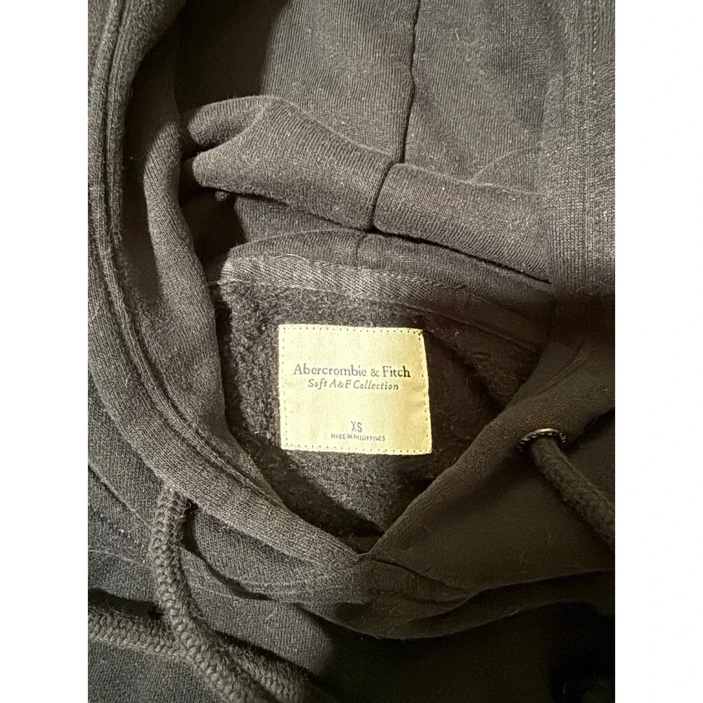 Abercrombie & Fitch Soft A&F Collection Black Hoodie Sweatshirt Womens XS