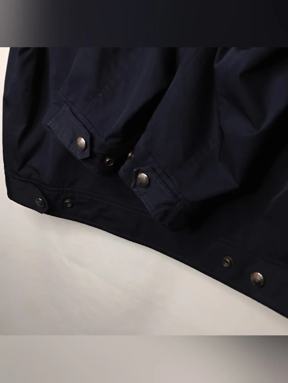 Vintage Mens L Polo Ralph Lauren Navy Hidden Hood Winter Coat Jacket Windbreaker
