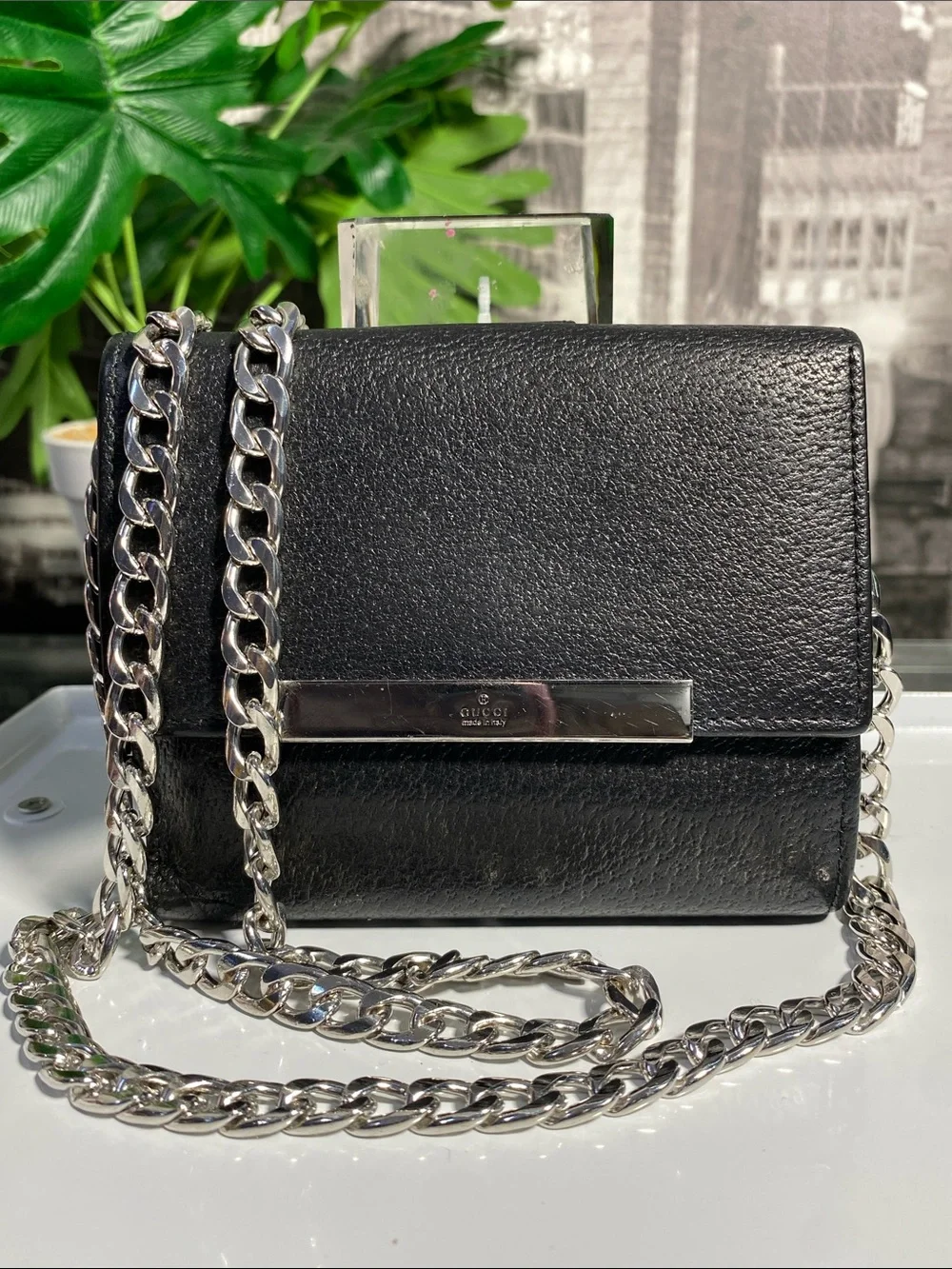 Authentic Gucci black textured leather Wallet