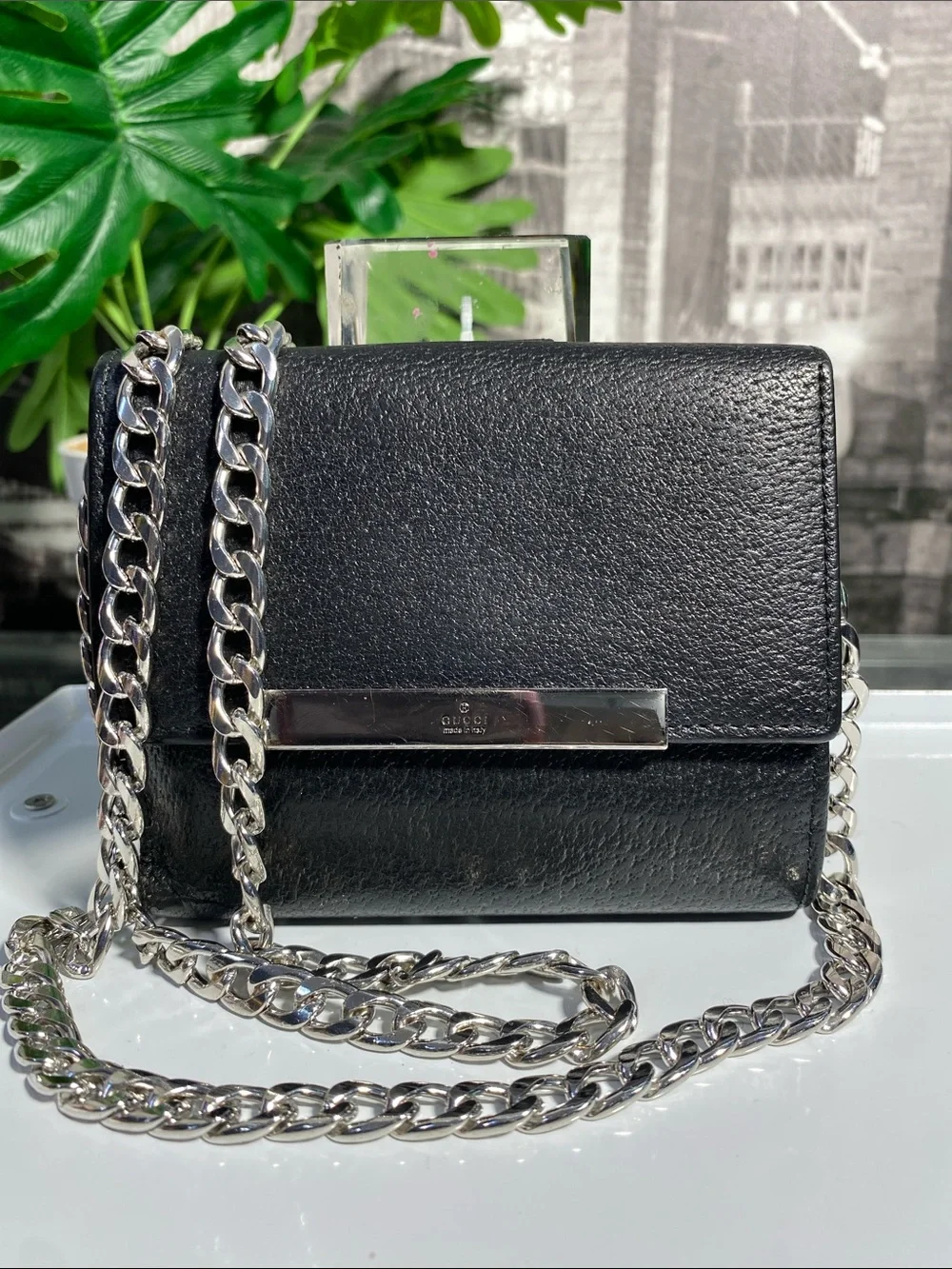 Authentic Gucci black textured leather Wallet