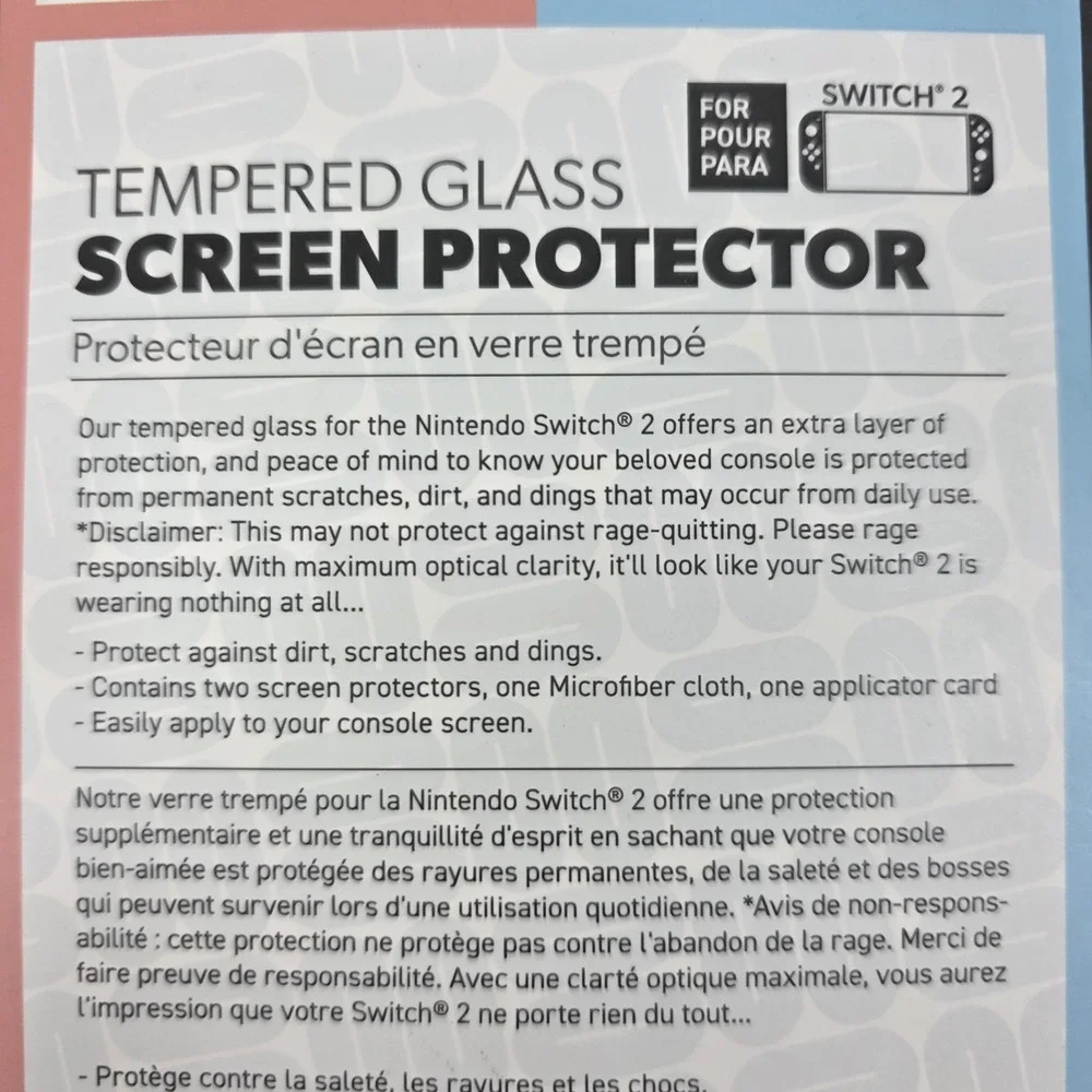 2 Pack Screen Protector Compatible w/ Nintendo Switch 2 HD Tempered Glass