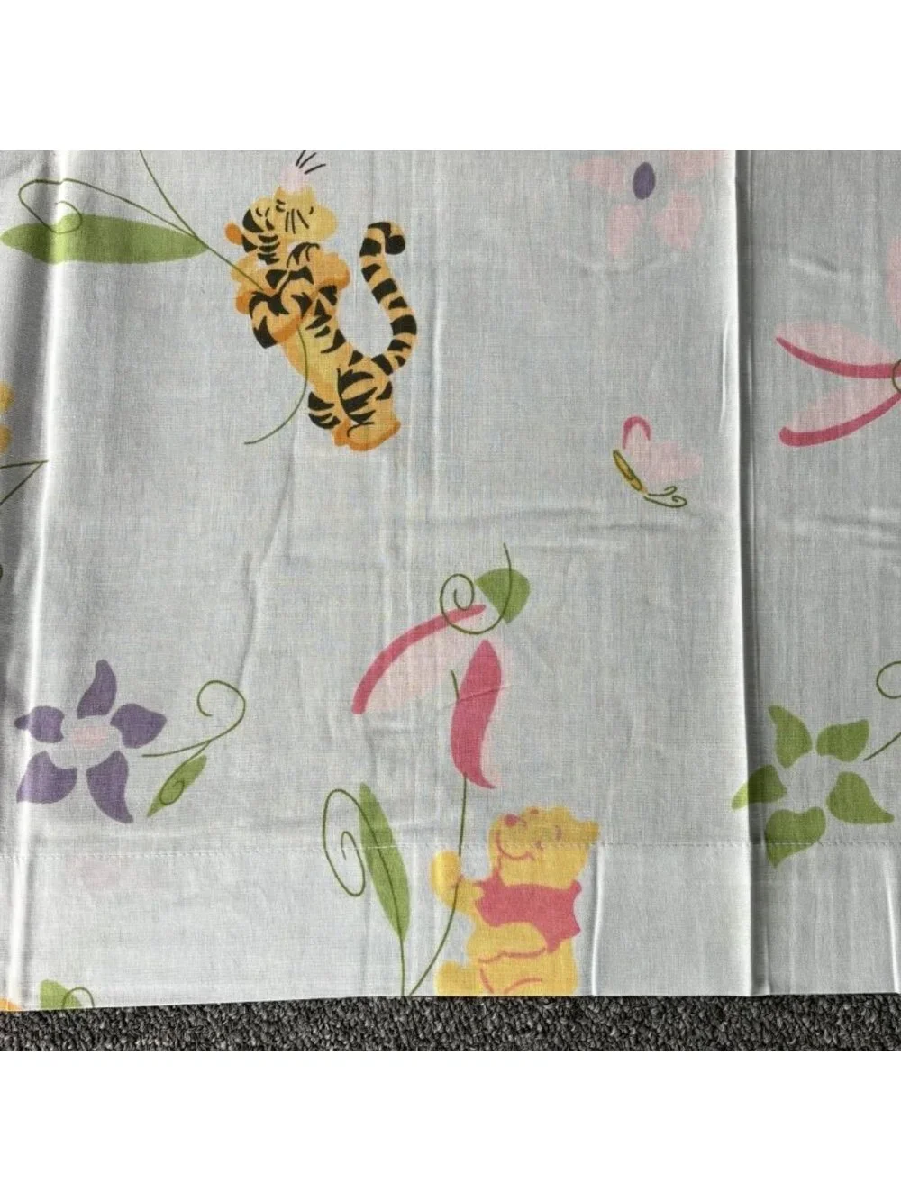 Vintage Disney Store WINNIE THE POOH & Friends Cotton Shower Curtain 72x72 NEW