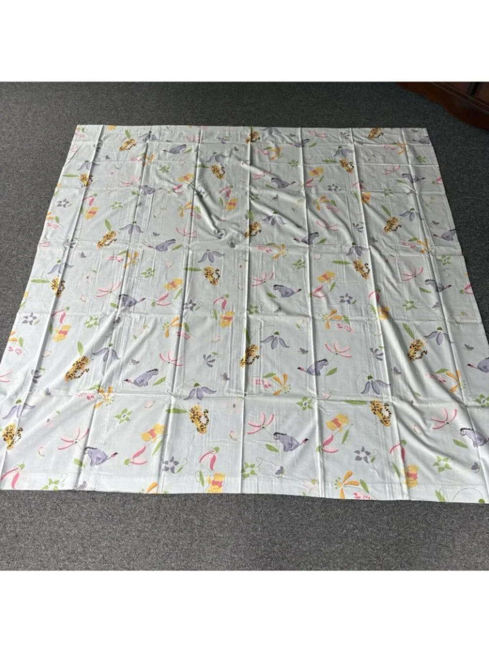 Vintage Disney Store WINNIE THE POOH & Friends Cotton Shower Curtain 72x72 NEW