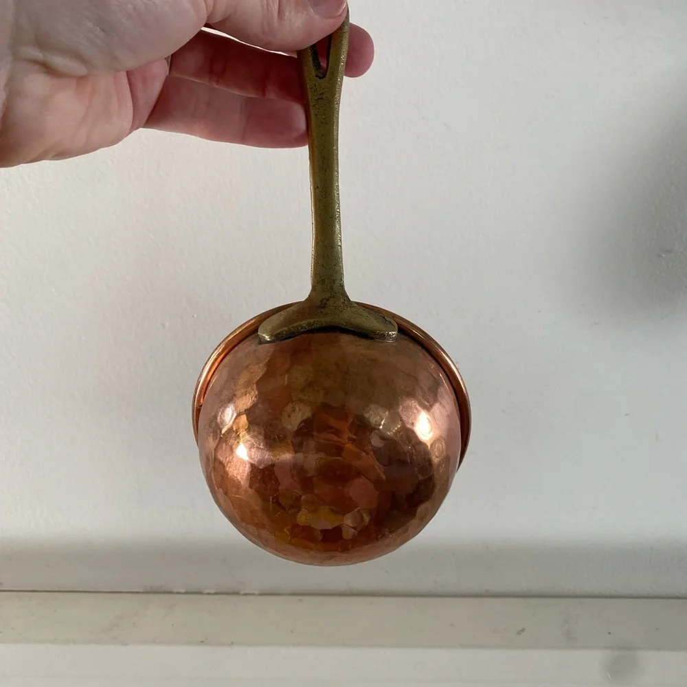 Vintage Hammered Copper and Brass Ladle