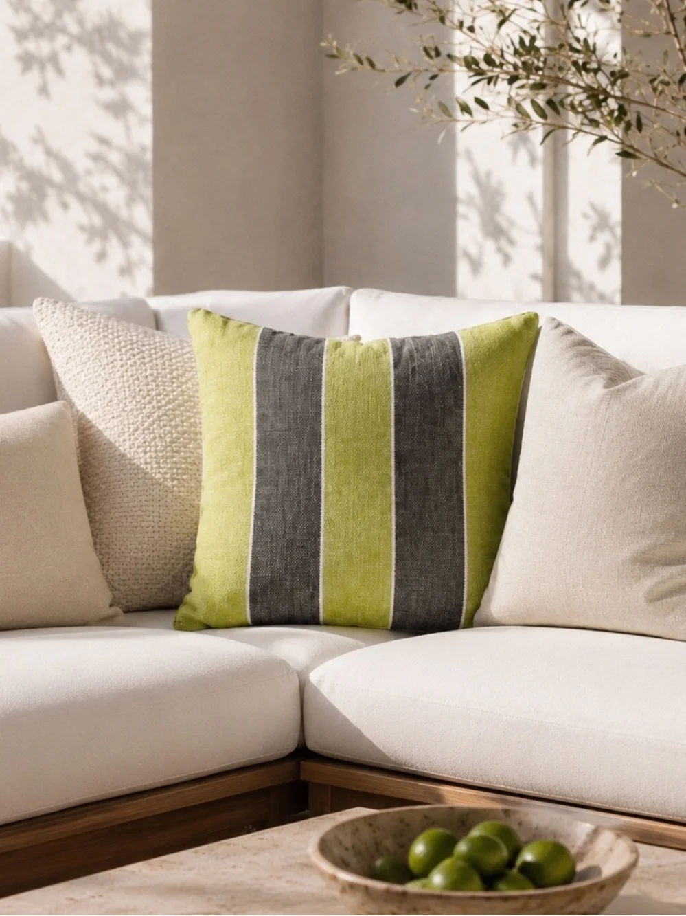 Restoration Hardware Cotton Striped Pillow Covers 20x20 Zip Closure