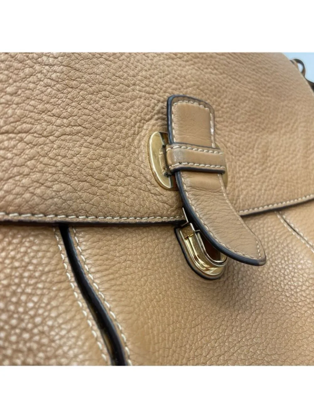 Michael Kors Romy Leather Crossbody Bag Saddle Messenger Pebbled Leather Brown