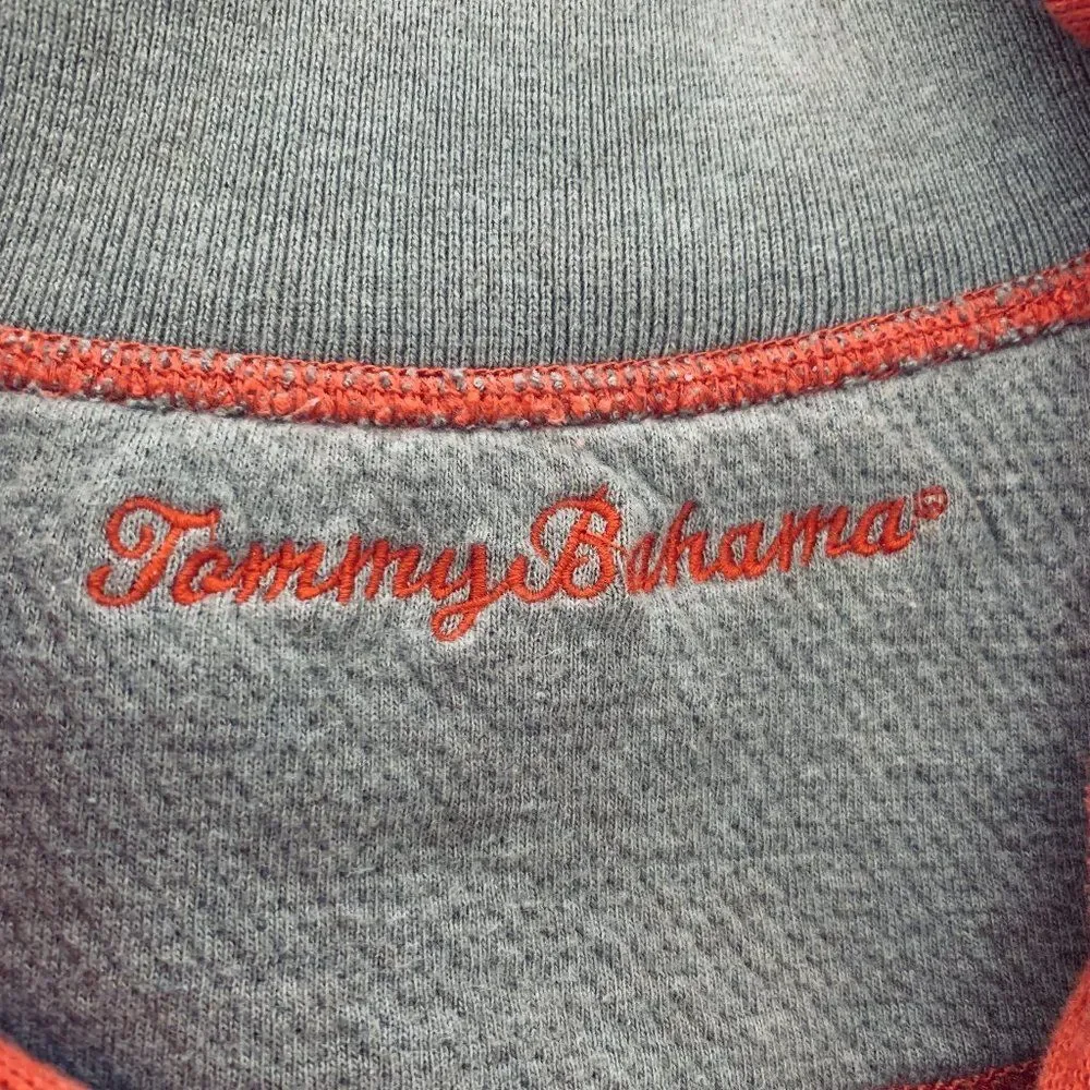 TOMMY BAHAMA SALMON Unusual Light Fleece Quarter Zip Top Sz XL