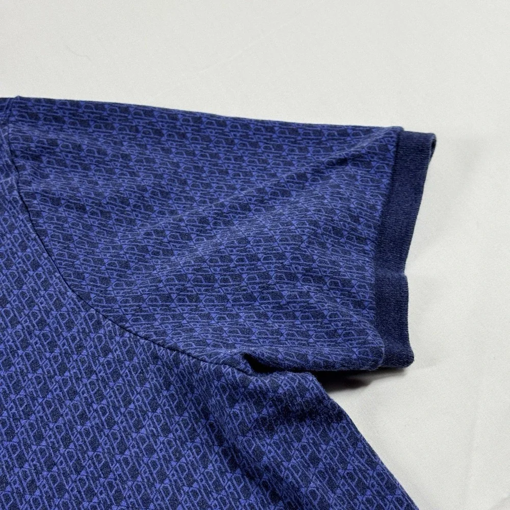 Polo Ralph Lauren XL Classic Fit Polo Shirt Blue PRL Monogram Print Soft Cotton