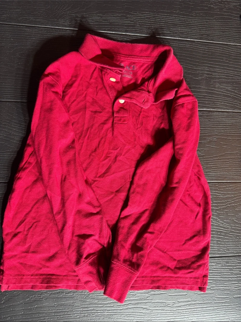 The Children's Place Red Long Sleeve Polo Top