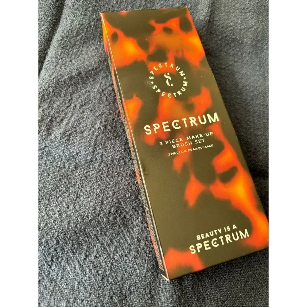 Brand New In Sealed Box Spectrum Women's Brown 3 Piece Make-Up Brush Set