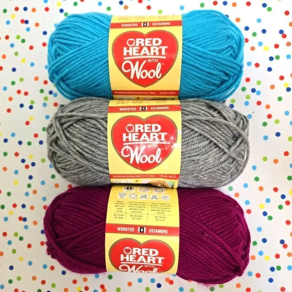 Red Heart Yarn Wool Bundle, TROPICAL NICKEL DHALIA