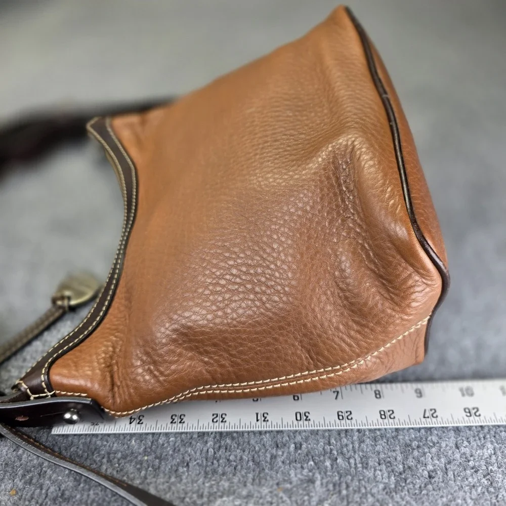 DOONEY & BOURKE 1975 Pebbled Leather Hobo Classic Vintage Shoulder Bag Brown