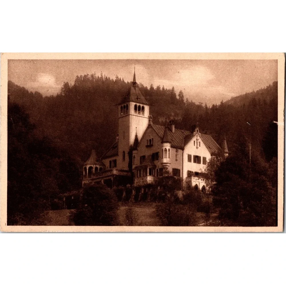 Vintage Berchtesgaden Villa‎ Alpenruhe Sepia Postcard by Eugen Richter