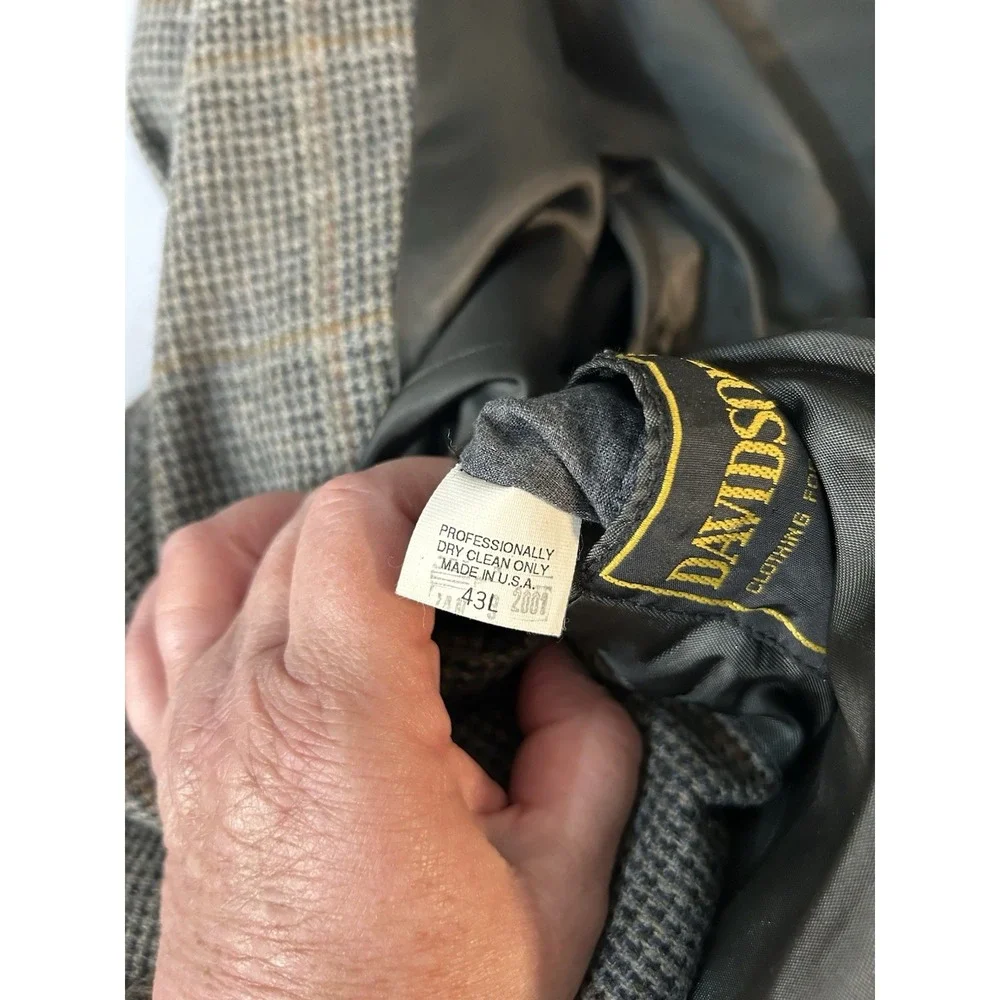 43Long Tweed Men's Black, Gray & Brown Blazer by Davidsons‎