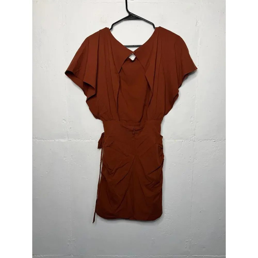 NEW Free People Rough Rider Mini Dress Size Small Brown Short