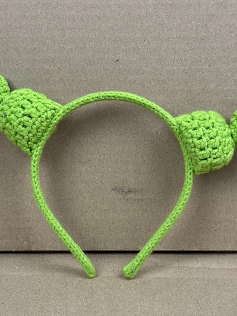 Unbranded adult Green Crochet Ogre Ears Headband Shrek Costume Accessory
