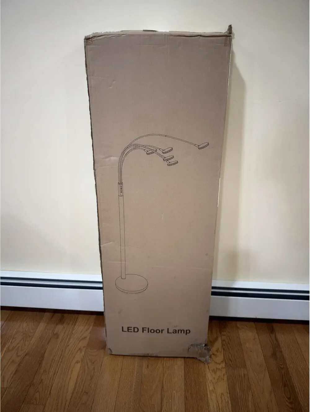 Led Floor Lamp 5 Adjustable Heads  Dimmable Remote Control 3000k, 6500k Nickel.