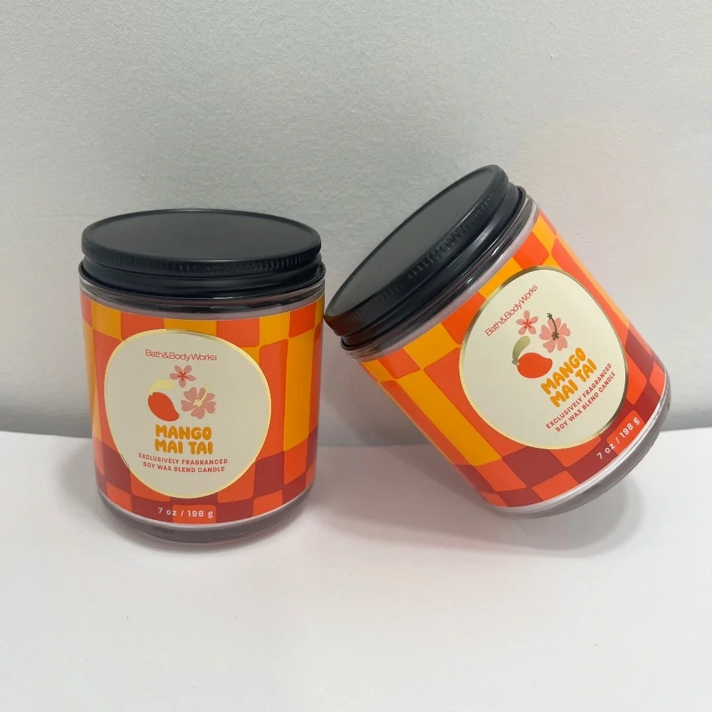 2× Bath & Body Works Mango Mai Tai Single‑Wick Candles‎ - New Unused