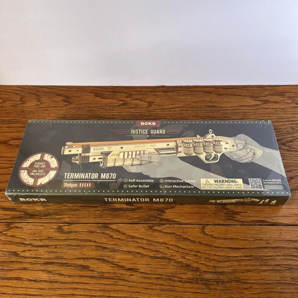 ROKR Justice Guard Terminator M870 3D Wooden Puzzle Rubber Band‎ New Sealed