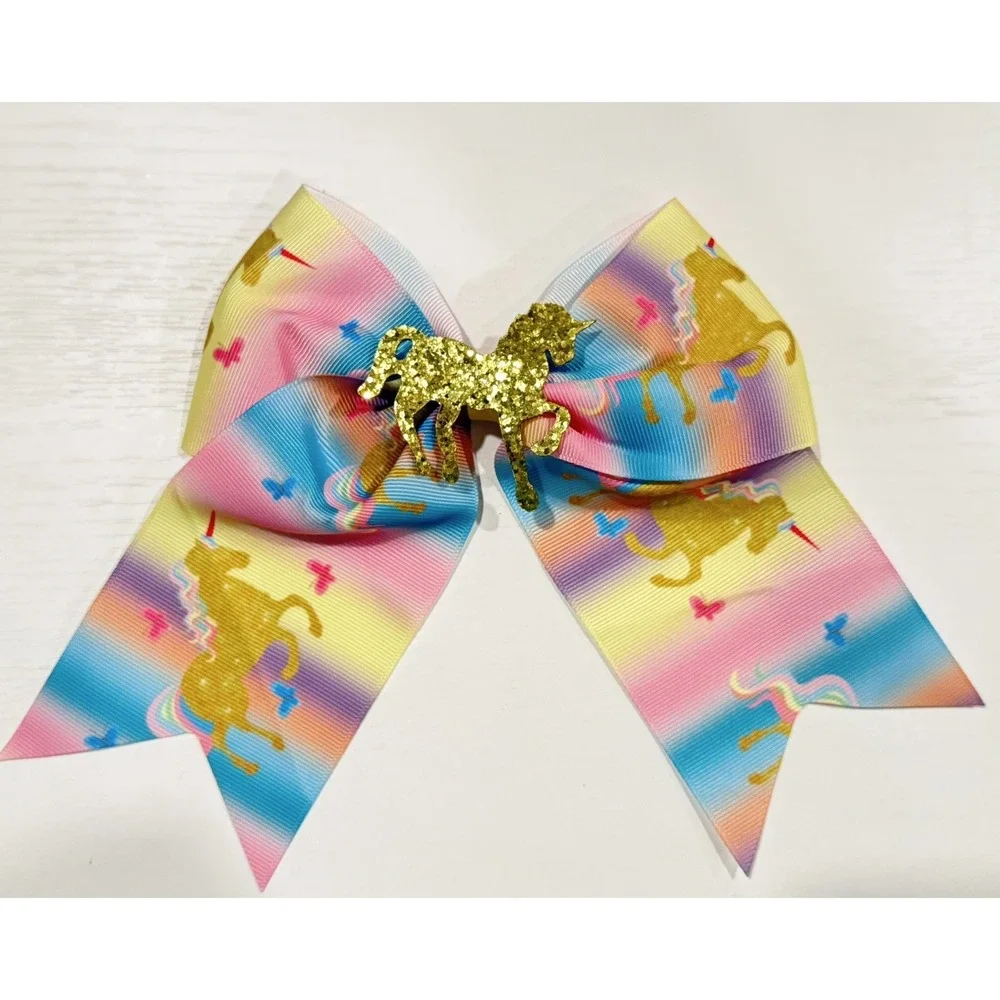 KLASS Girls Hair Bows Lot Bundle Unicorn Heart Rainbow 6