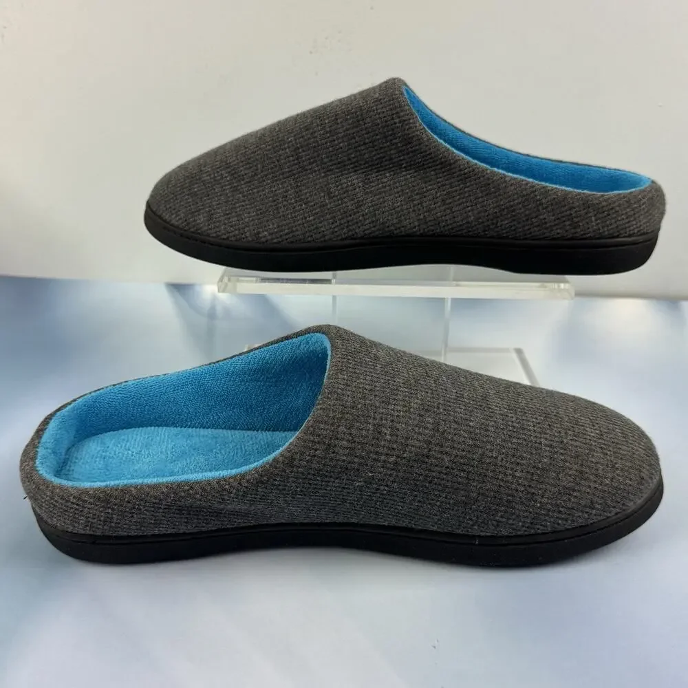 RockDove Mens Original Two-Tone Deep Memory Foam Slipper 11-12 Dk Grey Blue NEW‎