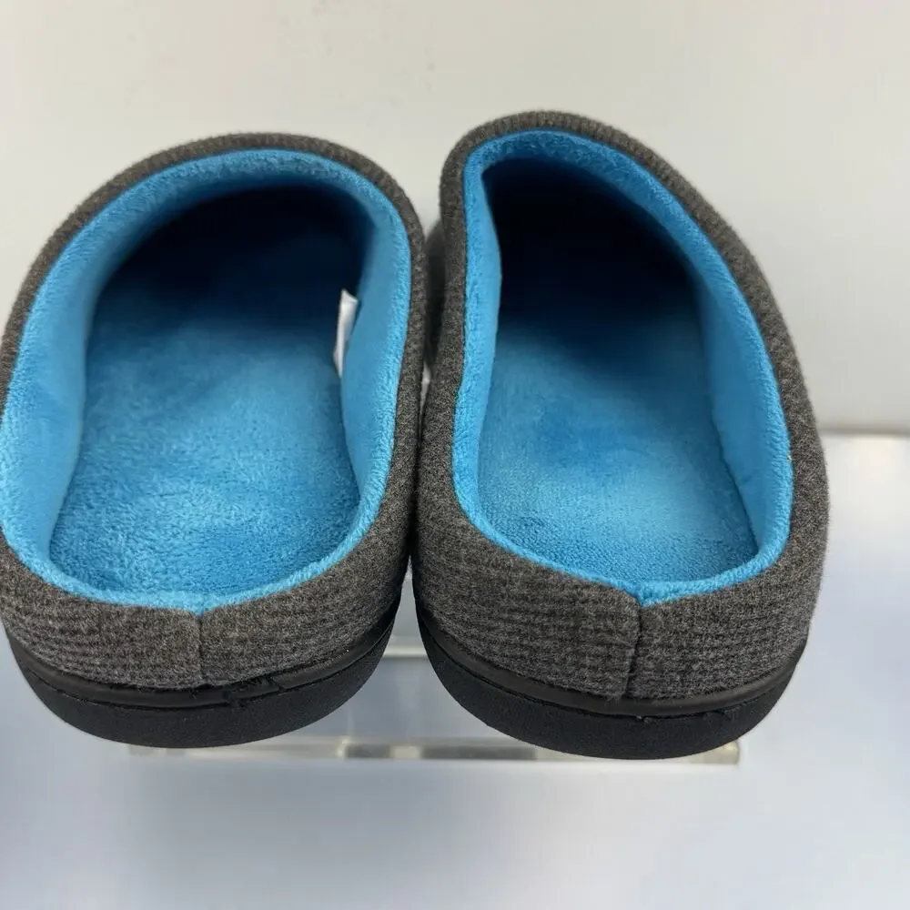 RockDove Mens Original Two-Tone Deep Memory Foam Slipper 11-12 Dk Grey Blue NEW‎