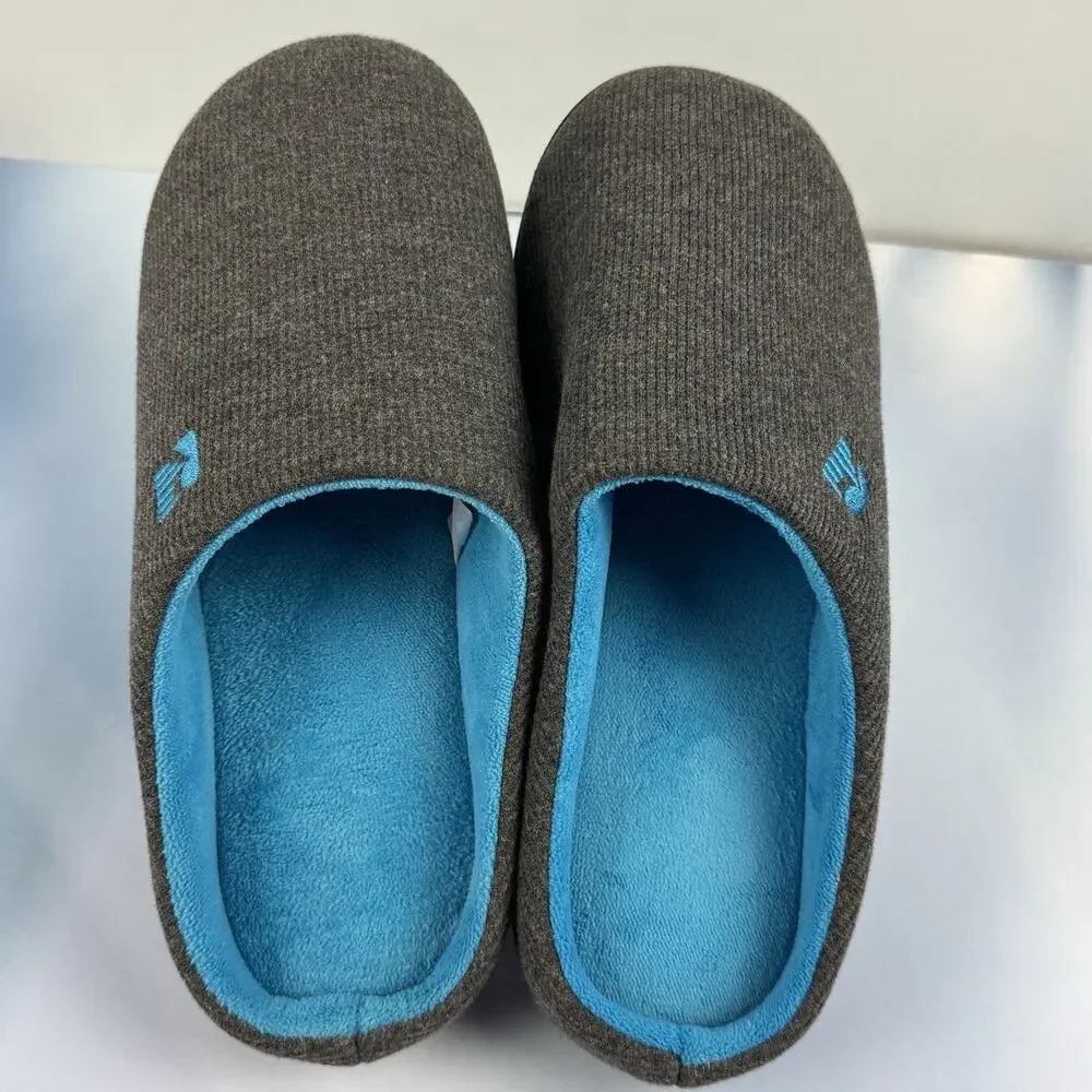 RockDove Mens Original Two-Tone Deep Memory Foam Slipper 11-12 Dk Grey Blue NEW‎