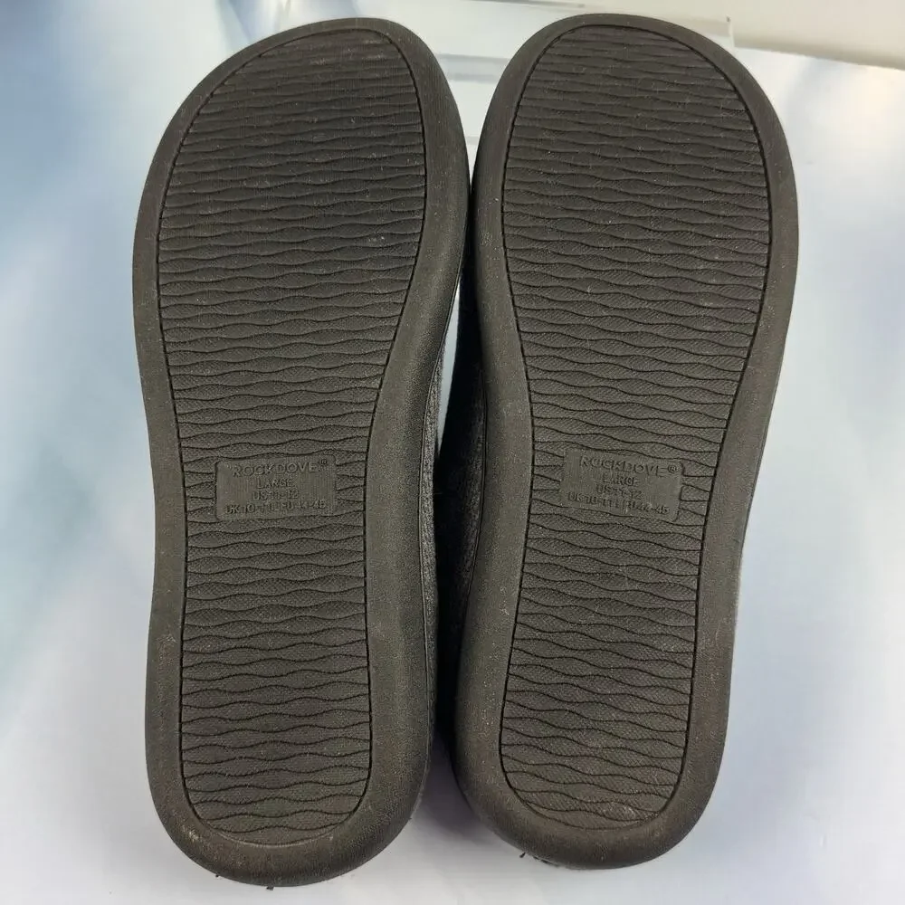RockDove Mens Original Two-Tone Deep Memory Foam Slipper 11-12 Dk Grey Blue NEW‎