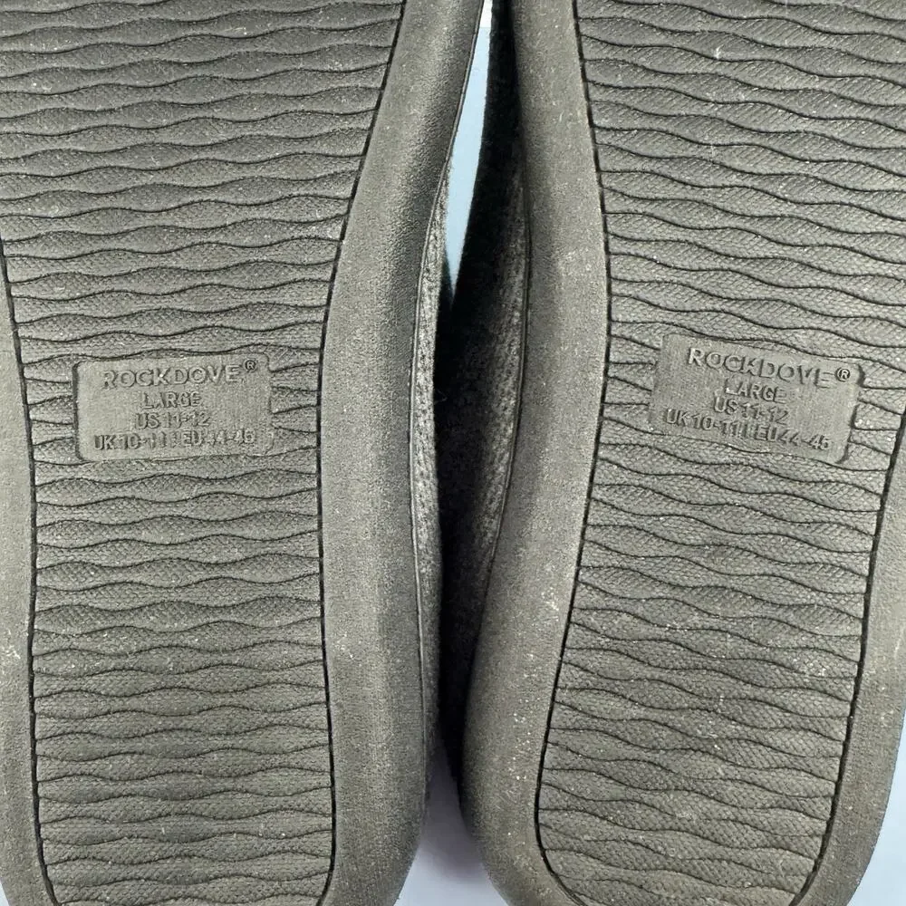 RockDove Mens Original Two-Tone Deep Memory Foam Slipper 11-12 Dk Grey Blue NEW‎
