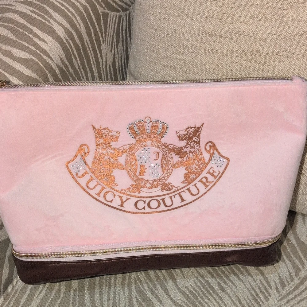 Juicy Couture Pink and Brown Cosmetic Case NWT