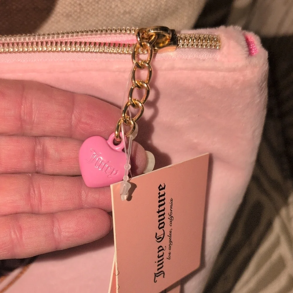 Juicy Couture Pink and Brown Cosmetic Case NWT