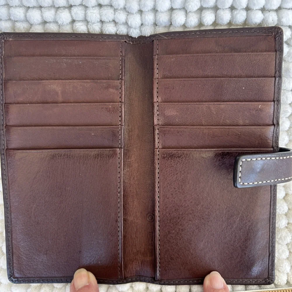 Authentic Coach Womens Leather Snap Closure Bi Fold Cardholder‎ Wallet Brown