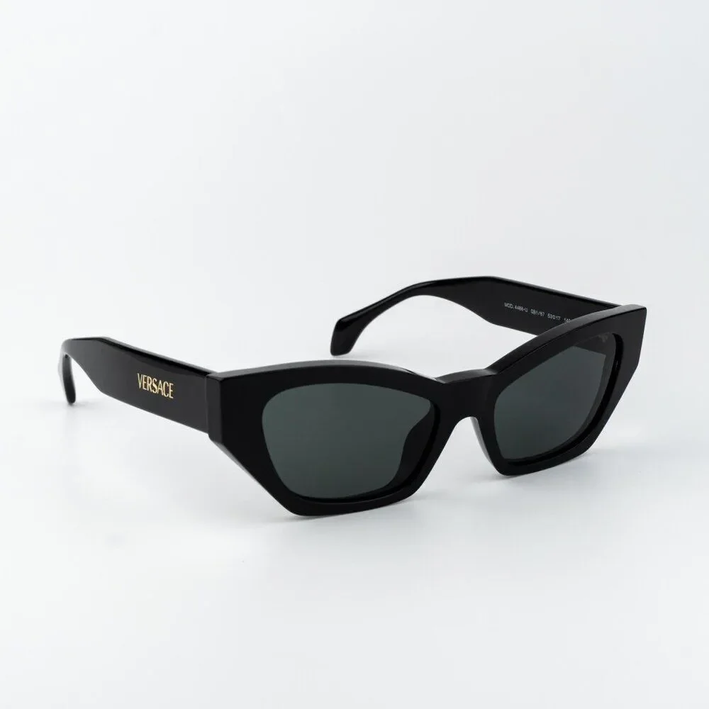 Versace Women Sunglasses Black Grey Cat Eye VE4488U GB1/87 NEW AUTHENTIC