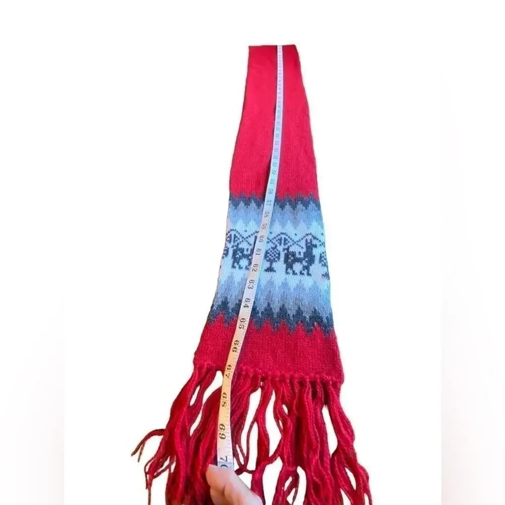 Peru Winter Knit Beanie Fringe Scarf Unisex O/S