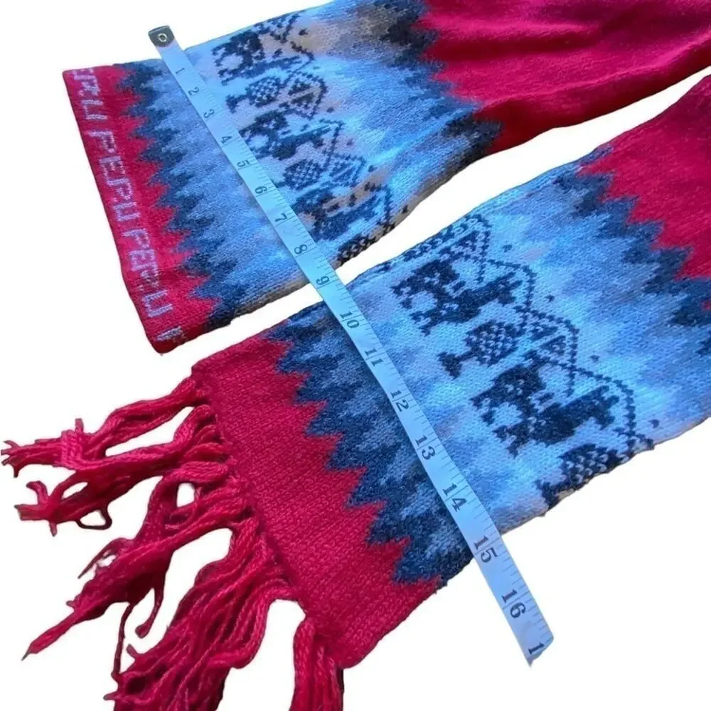 Peru Winter Knit Beanie Fringe Scarf Unisex O/S