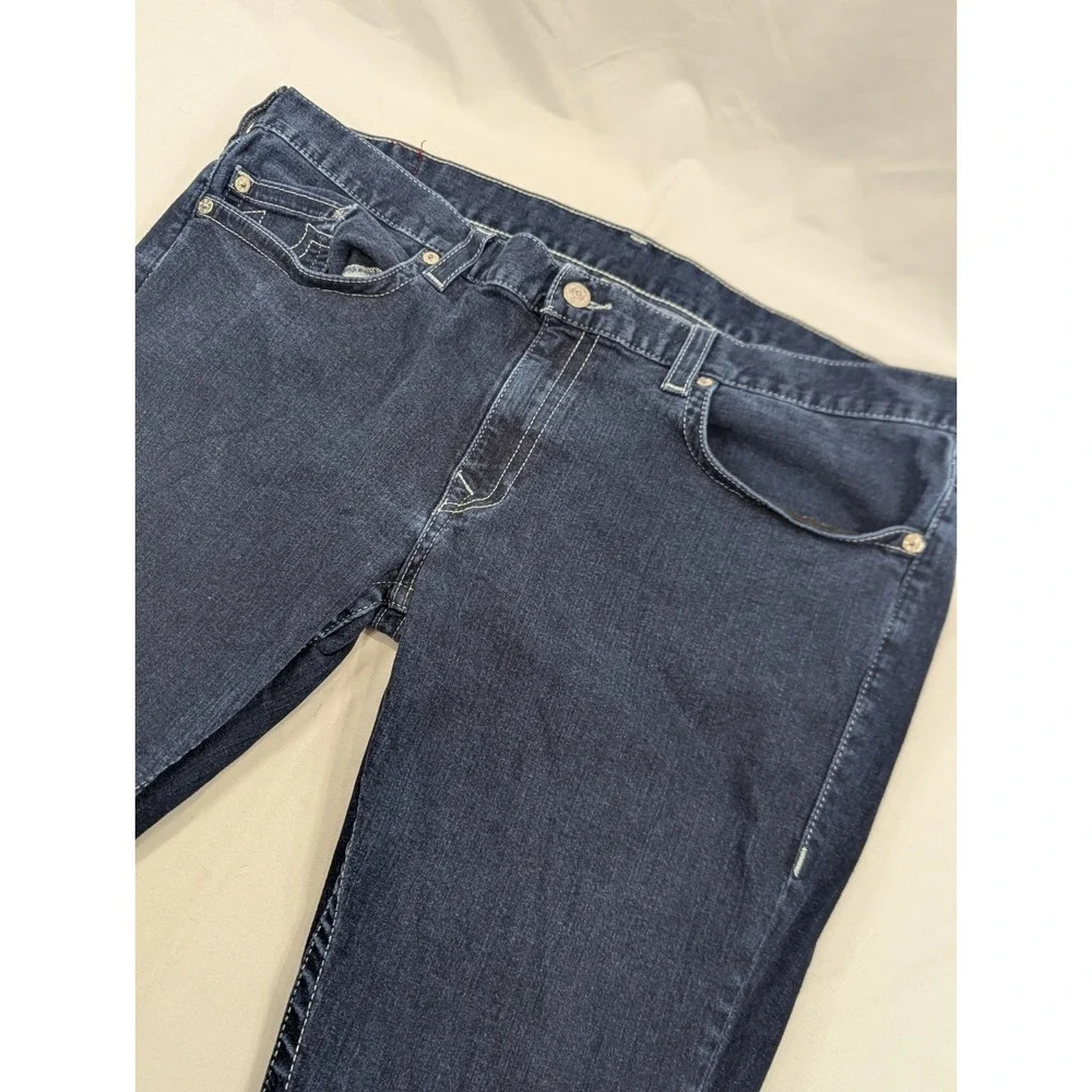 True Religion Jeans Mens 46x33* Geno Relaxed Slim Pants Heavy Denim World Tour‎