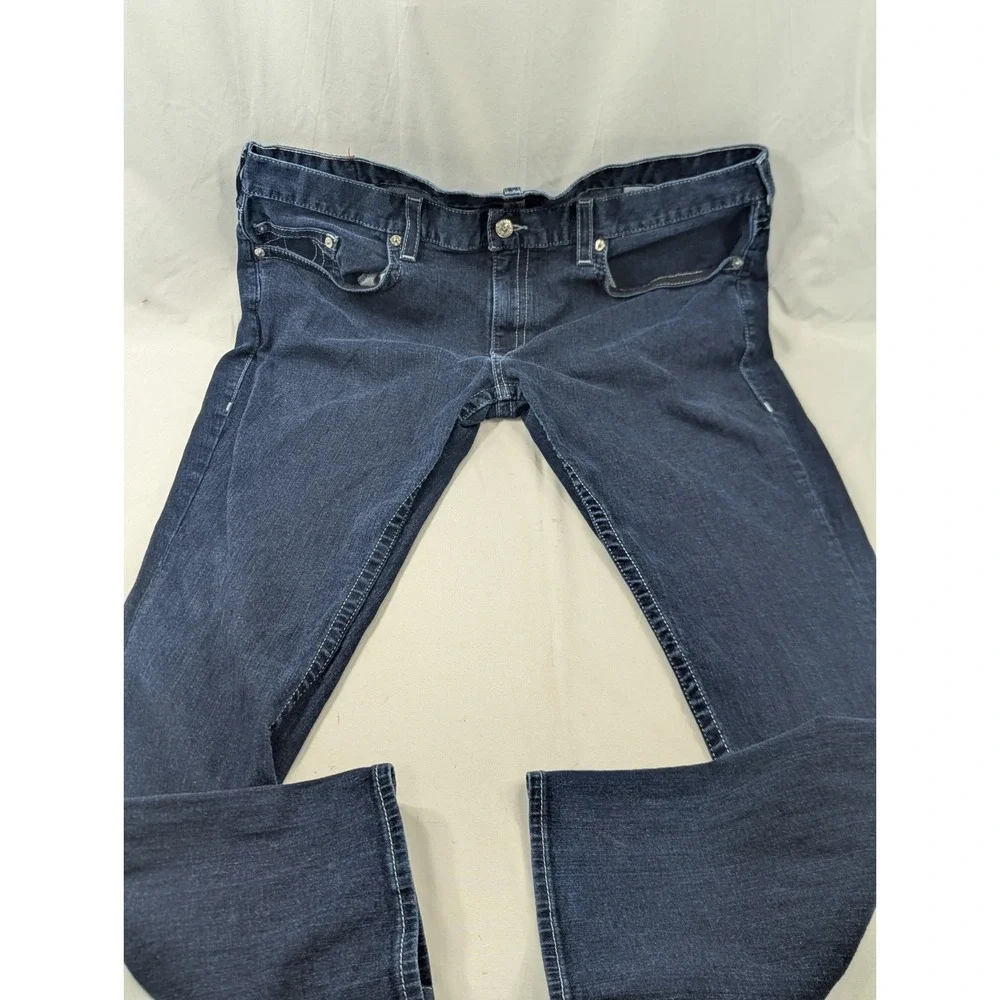 True Religion Jeans Mens 46x33* Geno Relaxed Slim Pants Heavy Denim World Tour‎