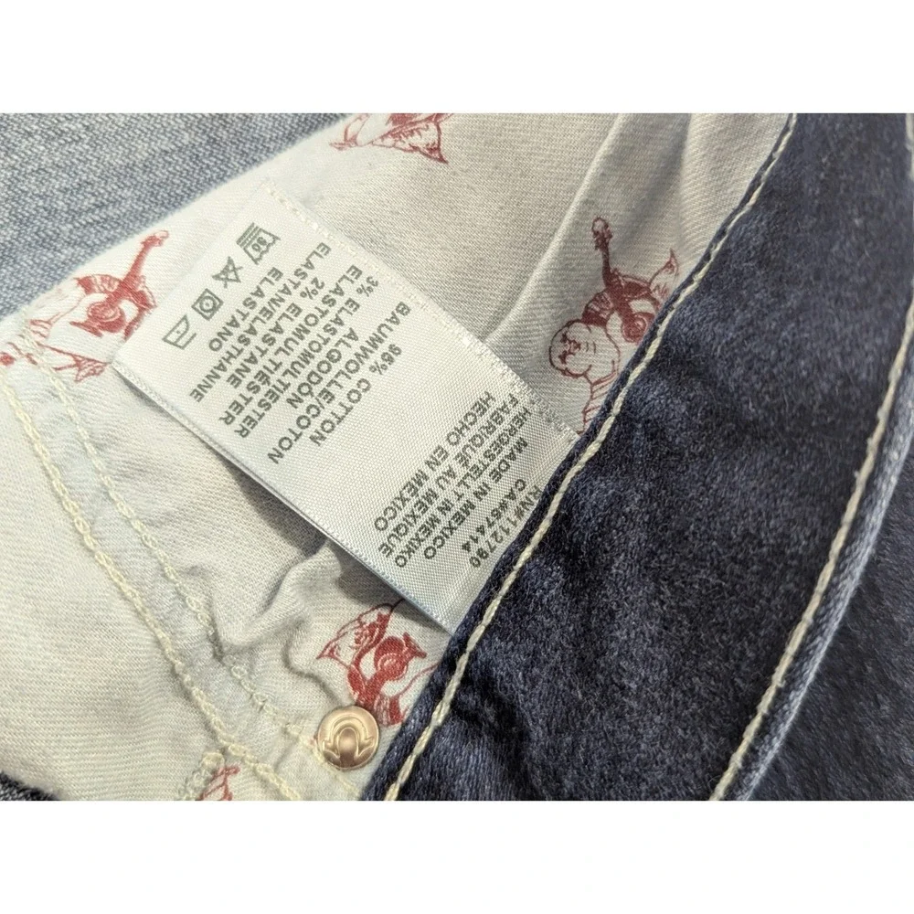 True Religion Jeans Mens 46x33* Geno Relaxed Slim Pants Heavy Denim World Tour‎