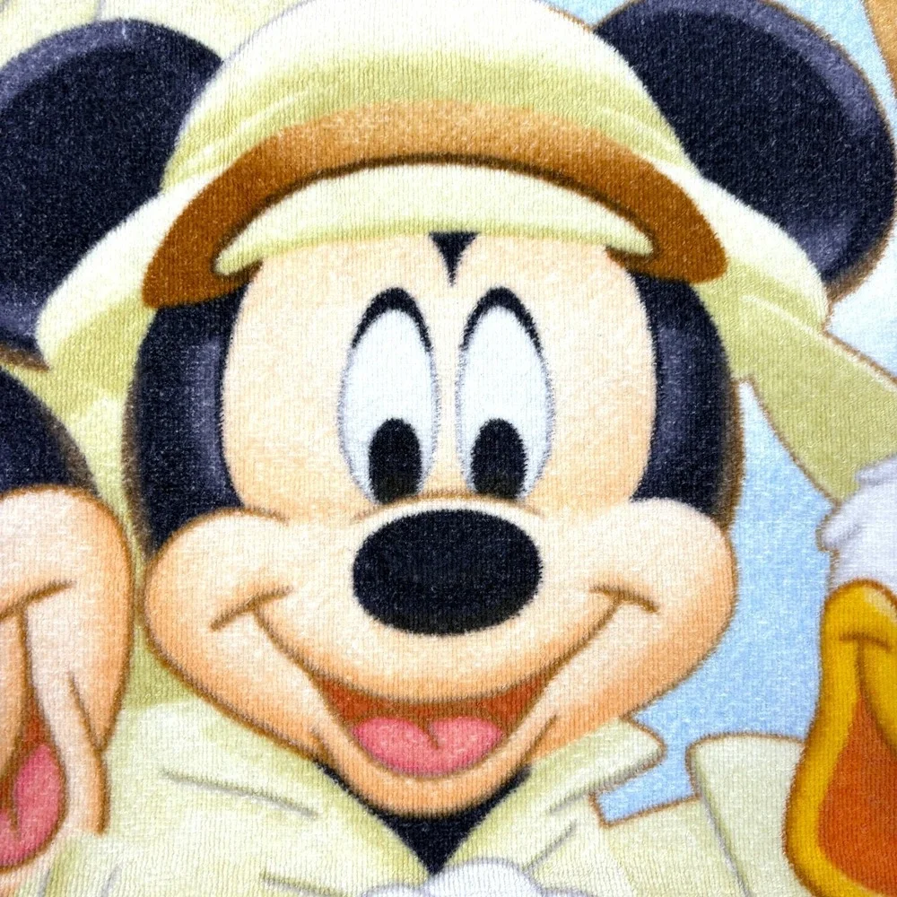 VTG Disney Parks Animal Kingdom Oversized Heavy Weight Beach Towel Fab 5 Mickey