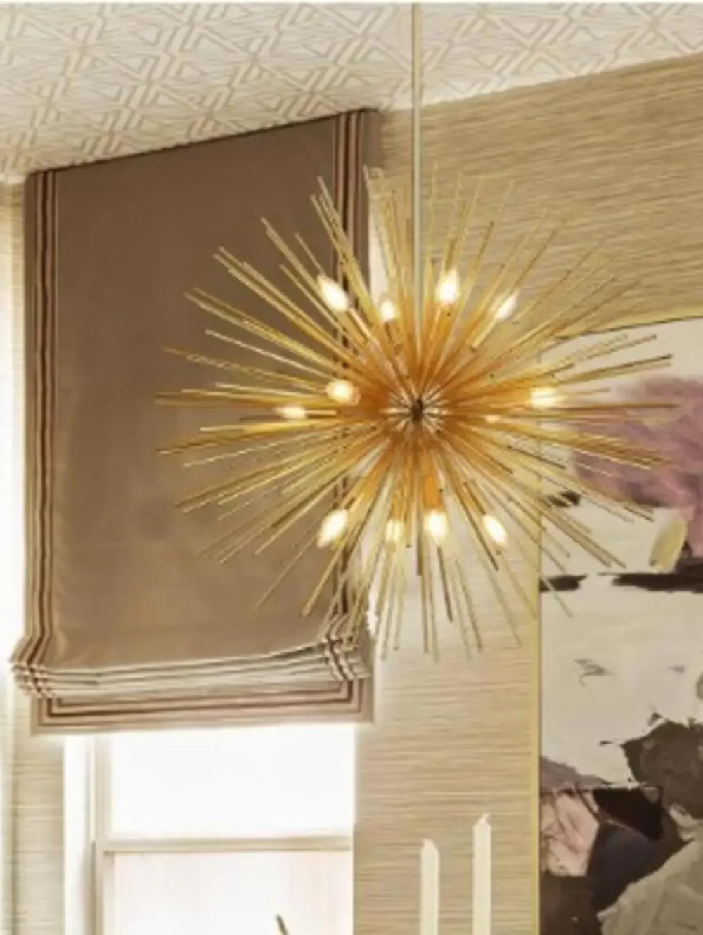 BRAND NEW: Salaiwei Chandelier Sputnik 12-Light, 31.5 Inch, Metal, Gold