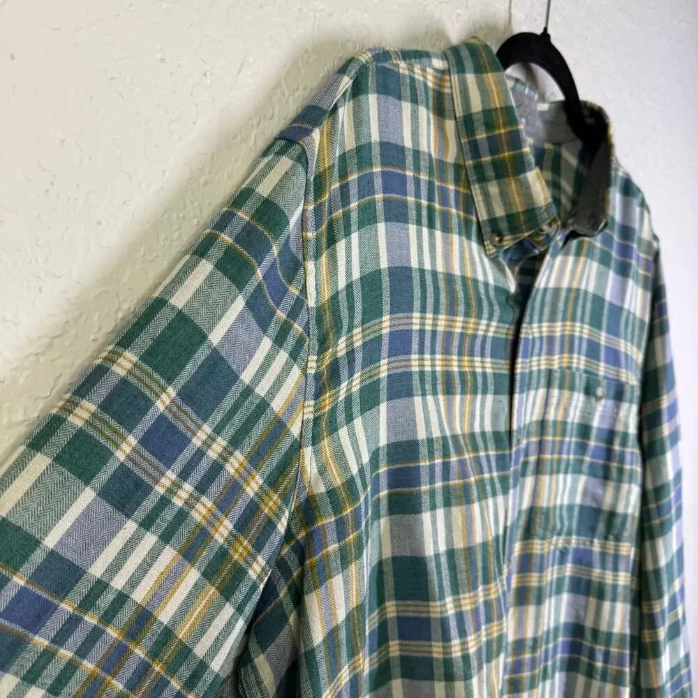 TOAD & CO Shirt XL Airsmyth Lightweight Plaid Flannel Button‎ Down Recycled