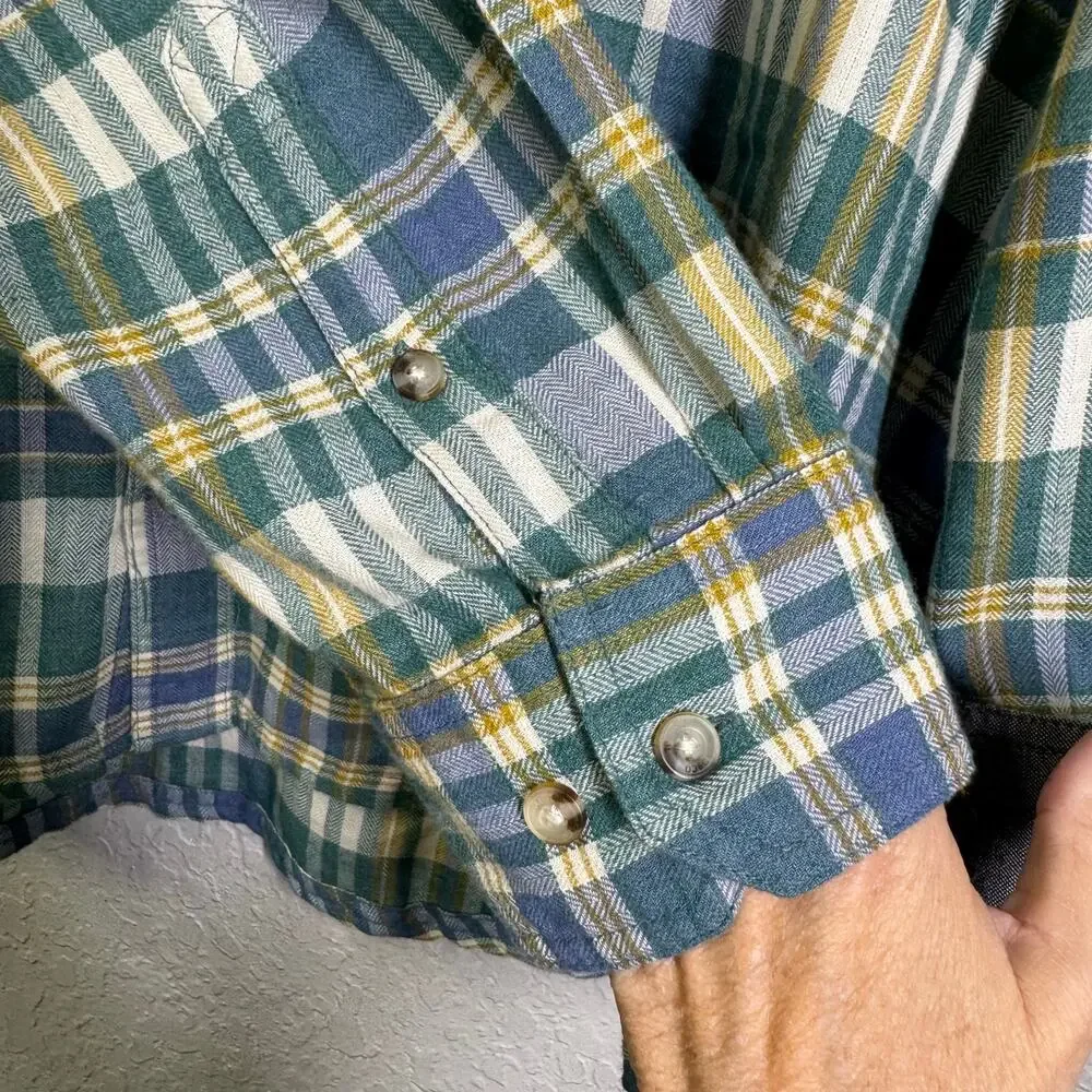 TOAD & CO Shirt XL Airsmyth Lightweight Plaid Flannel Button‎ Down Recycled
