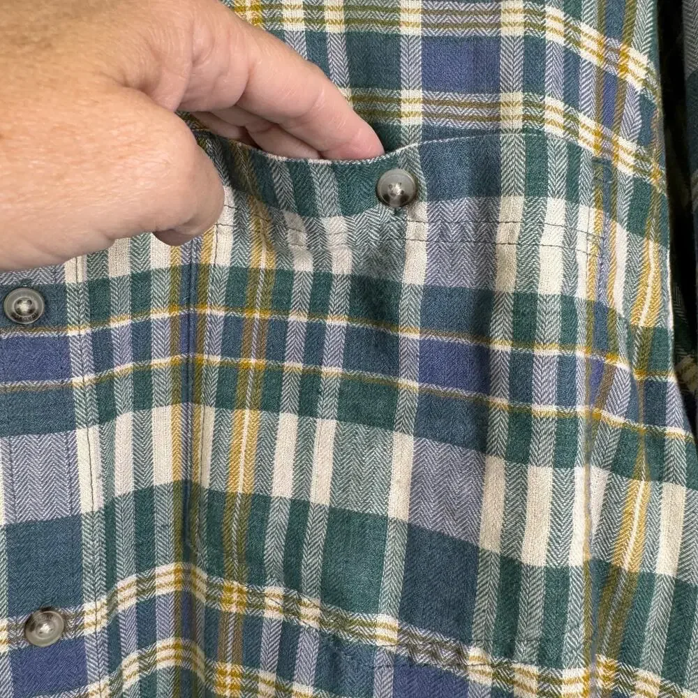 TOAD & CO Shirt XL Airsmyth Lightweight Plaid Flannel Button‎ Down Recycled