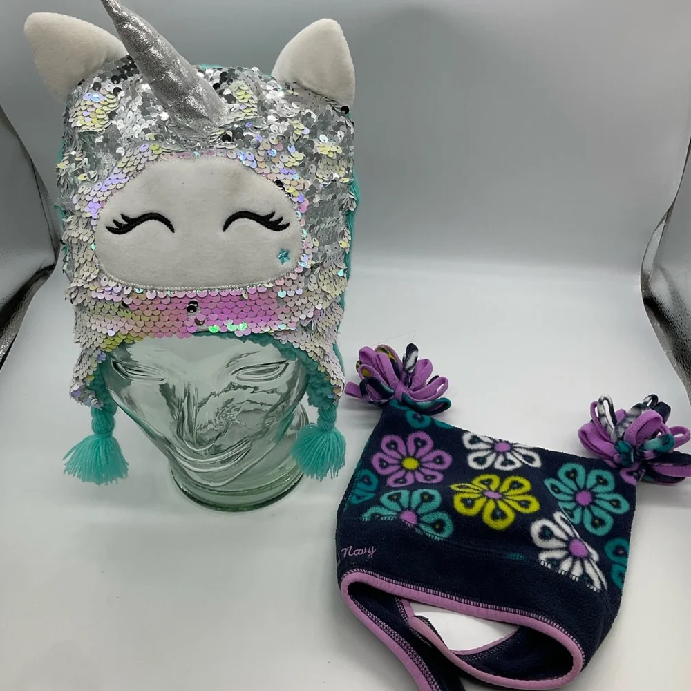 GIRLS TODDLER UNICORN AND‎ OLD NAVY  BEANIES